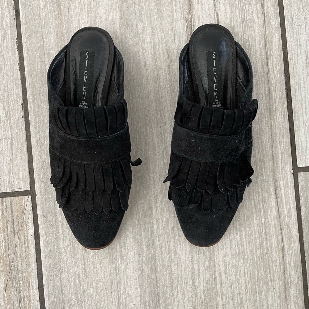 Steven by Steve Madden Adee Mules Black Suede